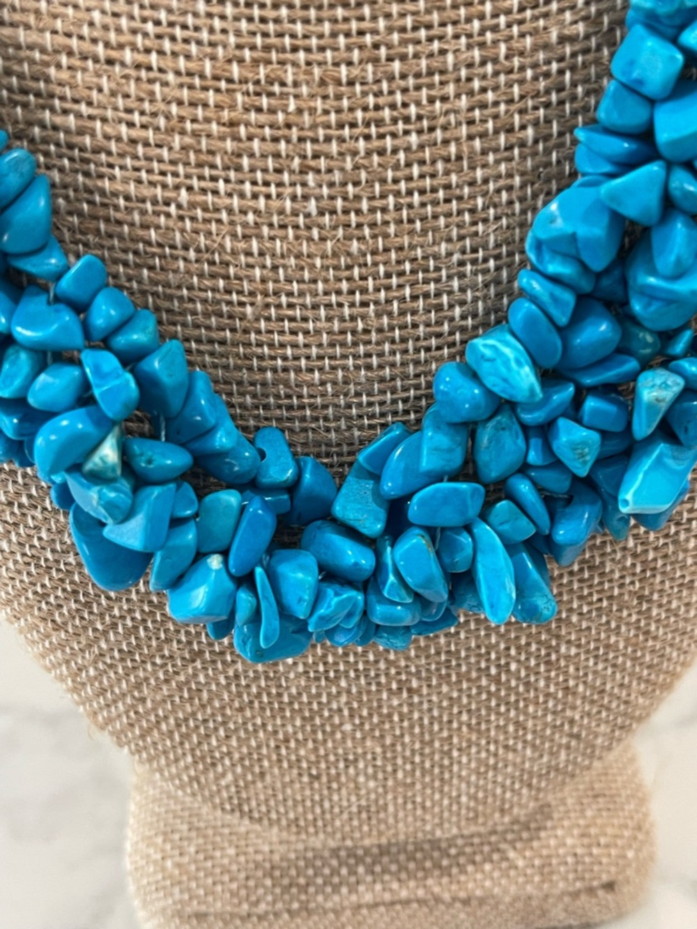 Bright Turquoise Multi-Chip Statement Necklace - Picture 5 of 8